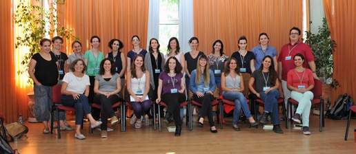 Young Female Leaders in Science Workshop: Prof. Daniella Goldfarb is seated, left. Dr. Yifat Merbl, standing, left, who recently joined the Weizmann Institute's Immunology Department, helped lead the workshop