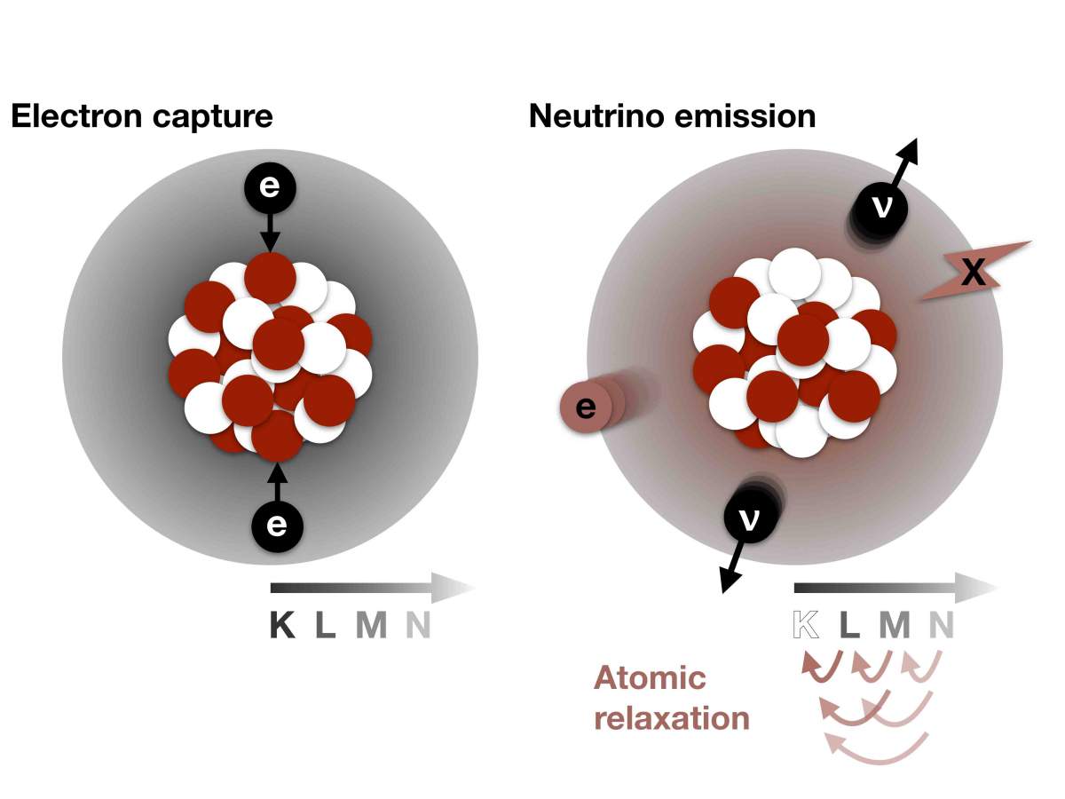 Double electron capture releases a neutrino and a small amount of eneergy