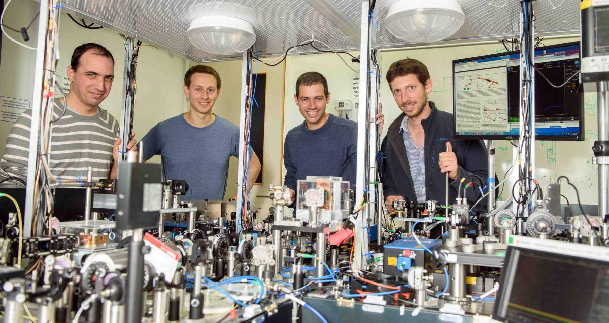 (l-r) Dr. Eilon Poem, Ohr Lahad, Dr. Ofer Firstenberg and Ran Finkelstein are trapping photons on demand
