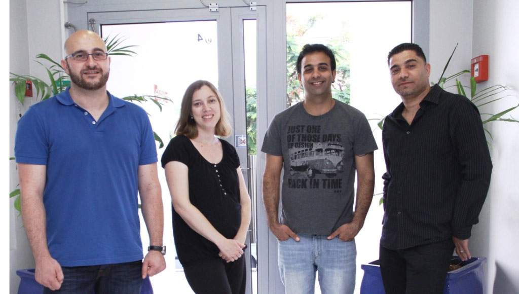 (l-r) Drs. Jacob Hanna and Noa Novershtern, Ohad Gafni and Dr. Abed Mansour