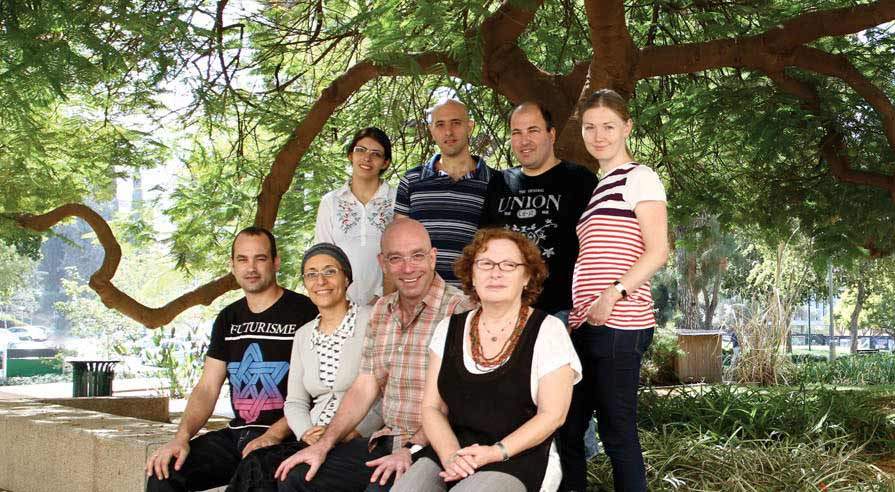 Standing: (l-r) Sharona Sedghani Cohen, Nir Zohar, Dr. Yoav Barak and Mila Goomanovsky. Seated: (l-r) Menahem Pirchi, Dr. Inbal Riven, Prof. Gilad Haran and Rita August