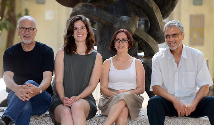 (l-r) Prof. David Harel, Tess Oram, Dr. Dana Sherman and Prof. Ehud Ahissar are paying attention to the ways our conscious and subconscious brain regions interact 