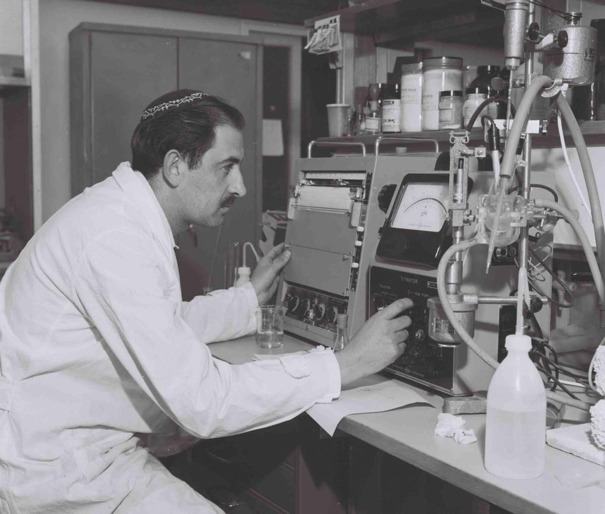 Prof, Meir Wilchek in the 1970s