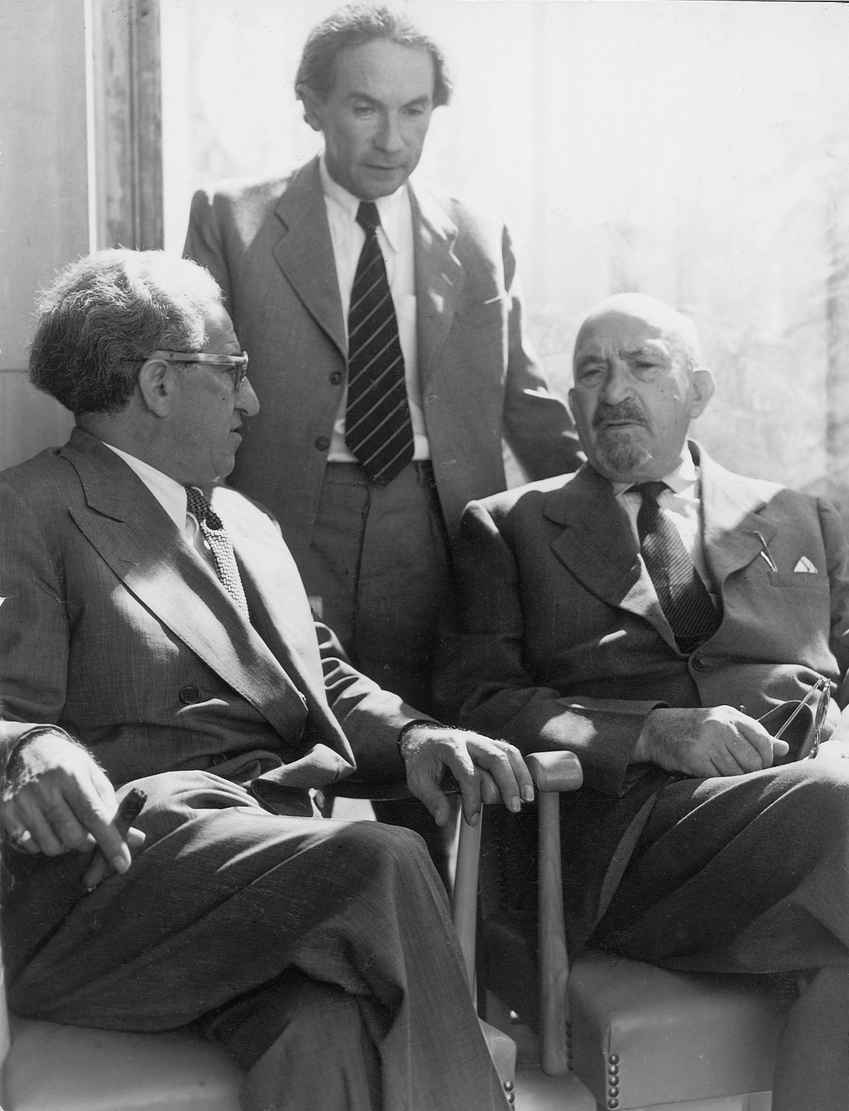 Meyer Weisgal, Dr. Benjamin M. Bloch, and Chaim Weizmann