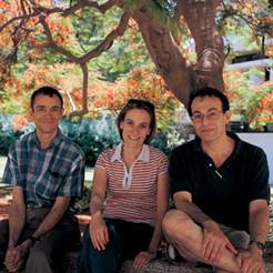 (l-r) Dr. Sidney Cohen, Dr. Iris Visoly-Fisher and Prof. David Cahen. Solar science