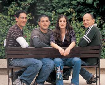 (l-r) Elisha Nathan, Ariel Rinon, Libbat Tirosh and Dr. Eldad Tzahor. Heart and face