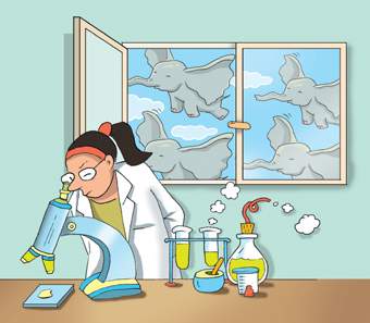 Illustration: Flying elephants in the lab