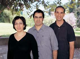 A(l-r) Prof. Irit Sagi, Barak Akabayov and Ariel Solomon.