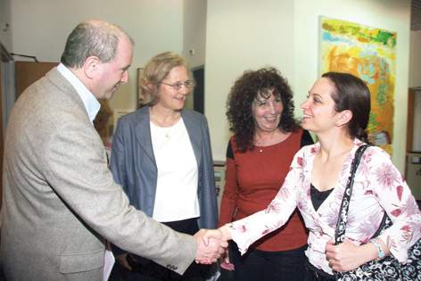 Profs. Daniel Zajfman, Elizabeth Blackburn, Adi Kimchi and Dr. Maya Bar Sadan. Women in science