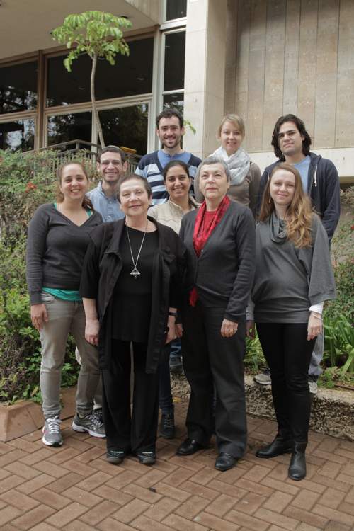 (l-r) bottom: Tamar Gross, Prof. Lea Eisenbach, Dr. Esther Tzehoval and Zoya Alteber; middle row: David Bassan and Adi Sharbi-Yunger; top row: Lior Roitman, Mareike Grees and Adam Solomon