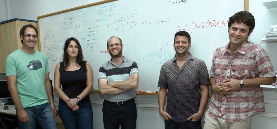 (l-r) Yoav Lahini, Mor Verbin, Yaacov Kraus, Oded Zilberberg and Zohar Ringel