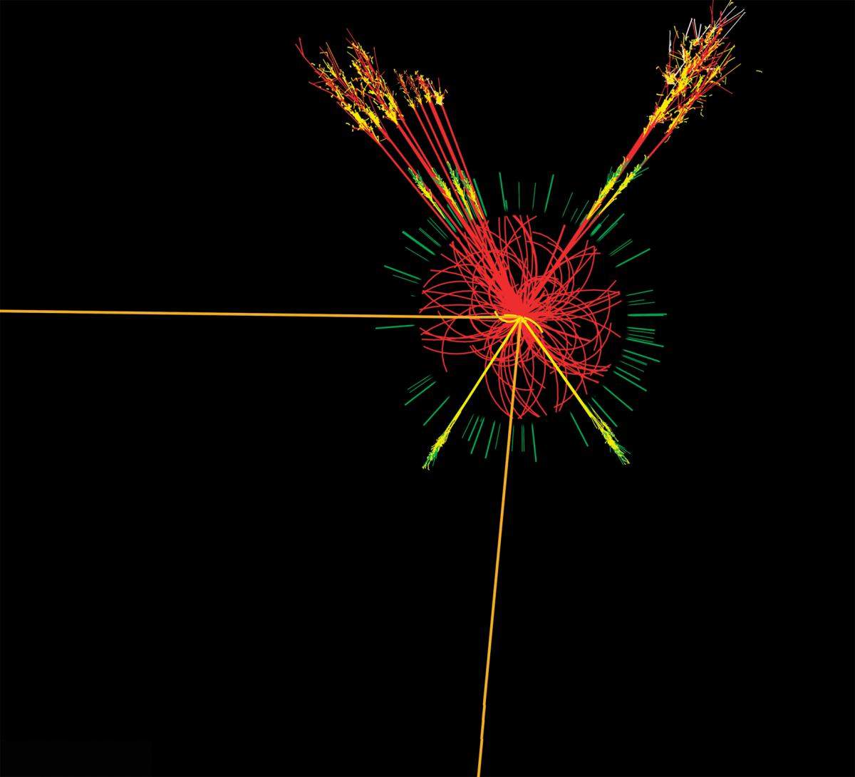 Illustration depicting particle collisions