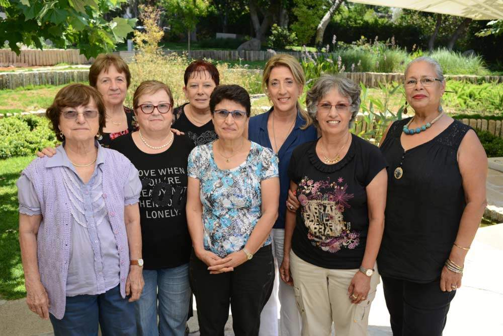 (l-r) Tova Presman, Anna Weisman, Helen Katz, Gila Udi, Yaffa Berko, Anat Shaibin, Nitzhona Akshuti and Geula Issachar