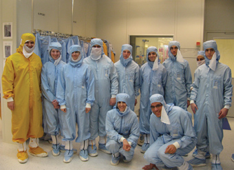 Science students in Applied Materials clean room