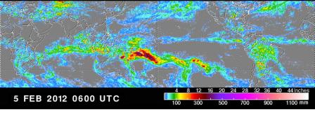 satellite data: Tropical Rainfall Measuring Mission data for a 24-hour period
