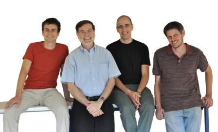 (l-r) Dr. Benjamin Friedrich, Prof. Samuel Safran, Dr. Yair Shokef and Elon Langbeheim. Looking underneath