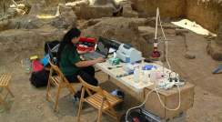 Mobile Lab at the Archaeological Site in Tel es Safi