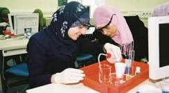 High school students from Ar'ara conducting experiments in the Davidson Institute laboratories