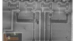 SEM image of a logic circuit based on 14 nanowires