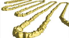Gold-plated serpentine carbon nanotubes