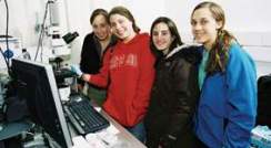 Students from the Solomon Schechter Day School, New York. Investigating science and technology