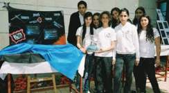 Winners of the annual space mini-olympiad in memory of Israeli astronaut Ilan Ramon, from the new Lehman High School in the southern town of Dimona