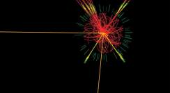 Illustration depicting particle collisions