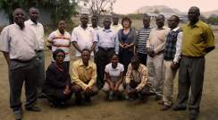 Tanzanian teachers: Prof. Kalafunja O’saki is standing on the left, Dr. Rachel Mamlok-Naaman is in the center; Dr. Francis, who was a doctoral student at the time, is on the far right. Sitting on the left are Kalimba Magesa and Dr. Gabrieli, then a doctoral student 