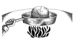 illustration: heating up of the Earth (global warming)