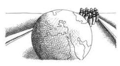 Illustration of the earth as a bowling ball