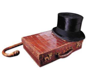 Dr. Chaim Weizmann’s cylinder hat, crocodile leather briefcase, and walking stick