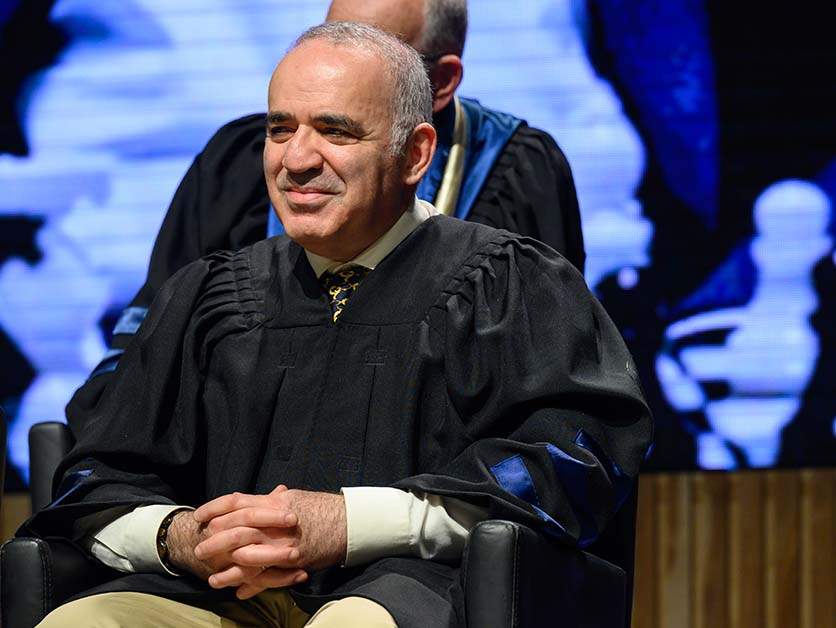 Garry Kasparov at the Weizmann Institute of Science’s honorary PhDs conferment ceremony